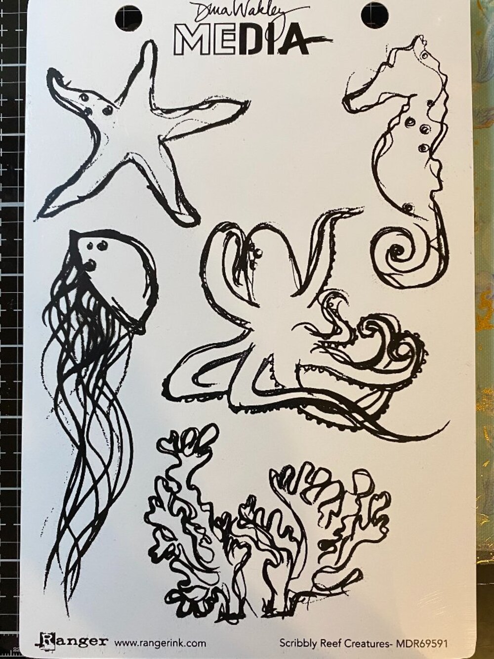 Dina Wakley Media Stamp Set: MDR69591-Scribbly Reef Creatures